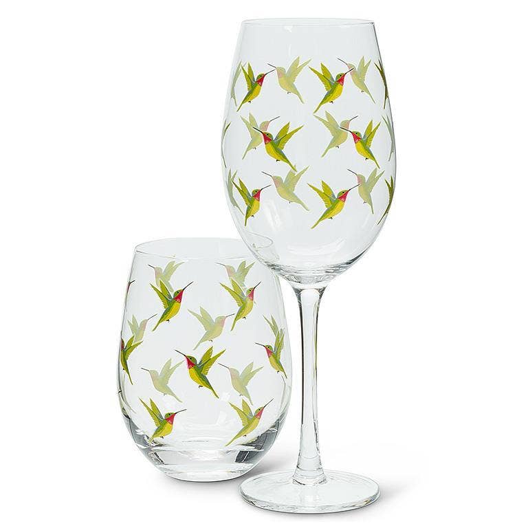 Hummingbird Stemless Wine Glass