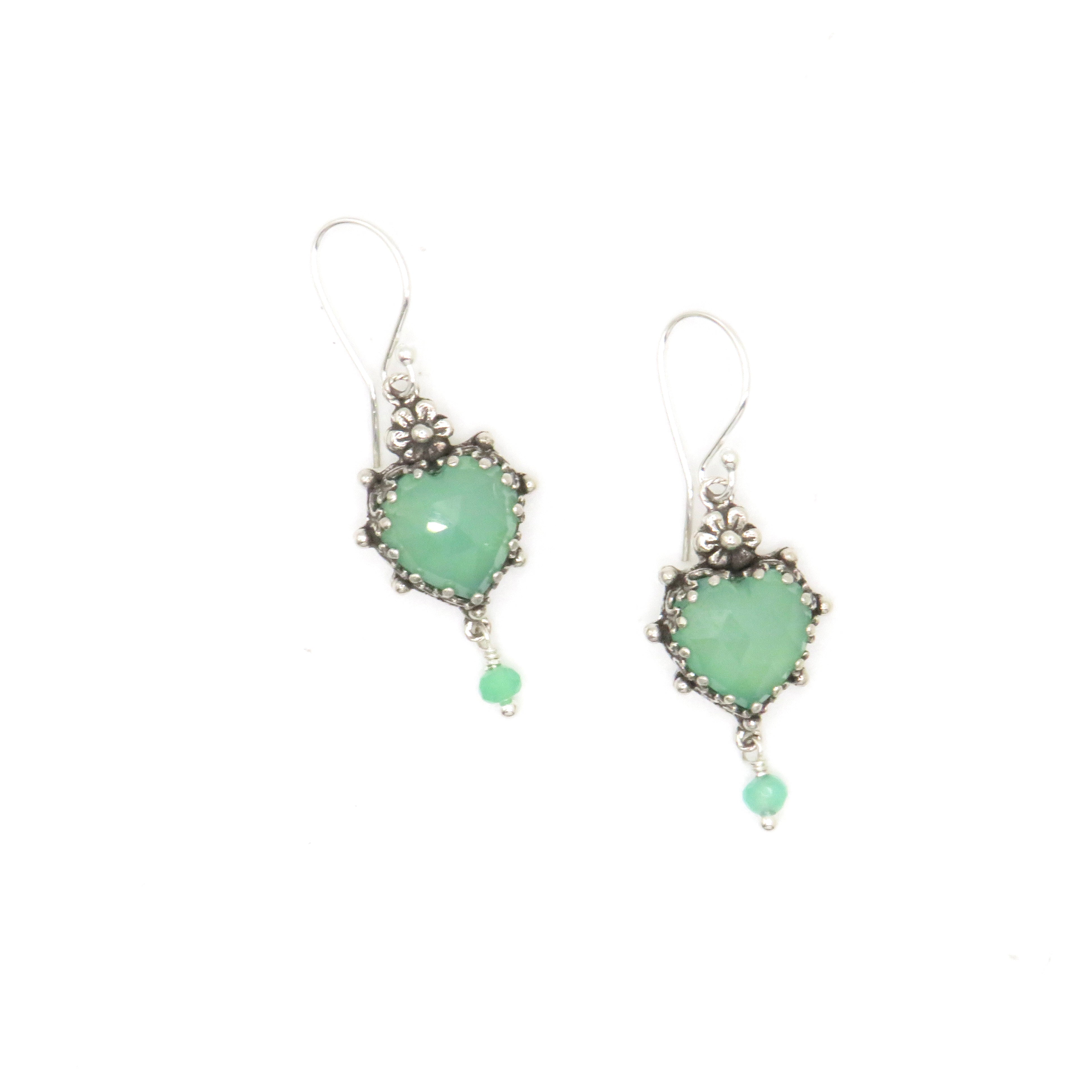 Chrysoprase and Sterling Silver Earrings