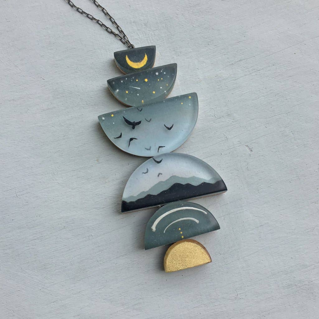 Above - Below  Painted Necklace