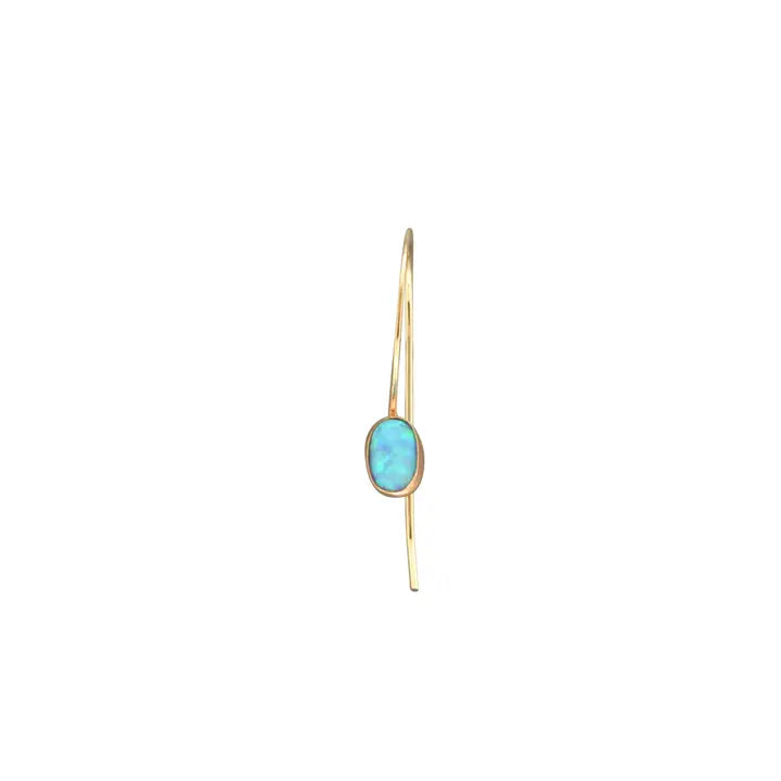 Opal Cab in French Wire Earrings