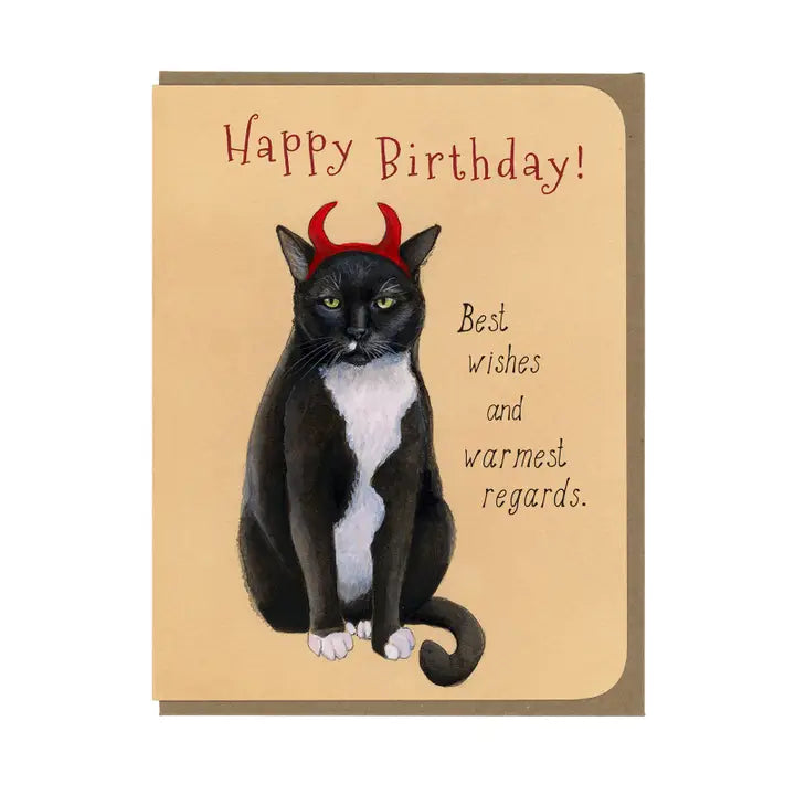 Happy Birthday Cat best wishes and warmest regards Greeting Card