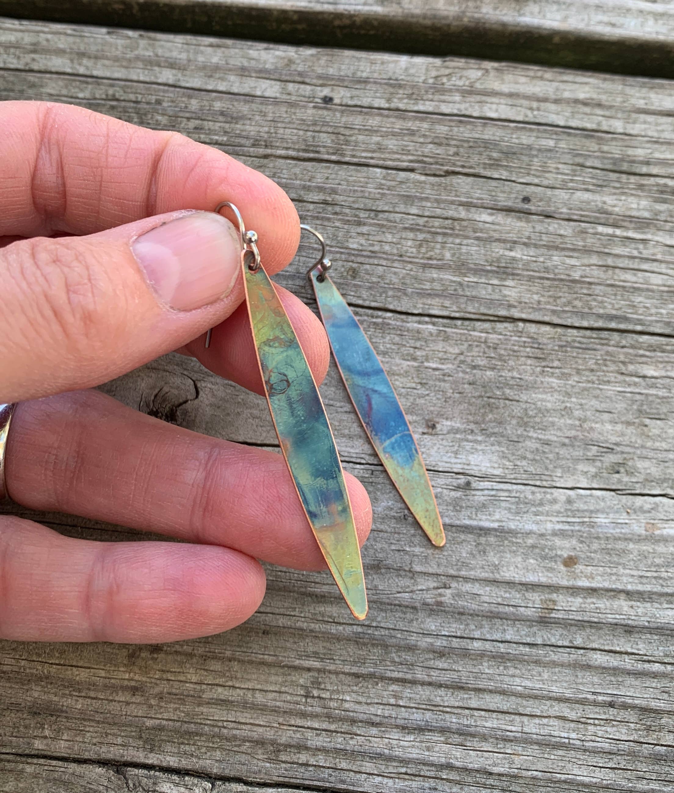 Long Oval dangle earrings