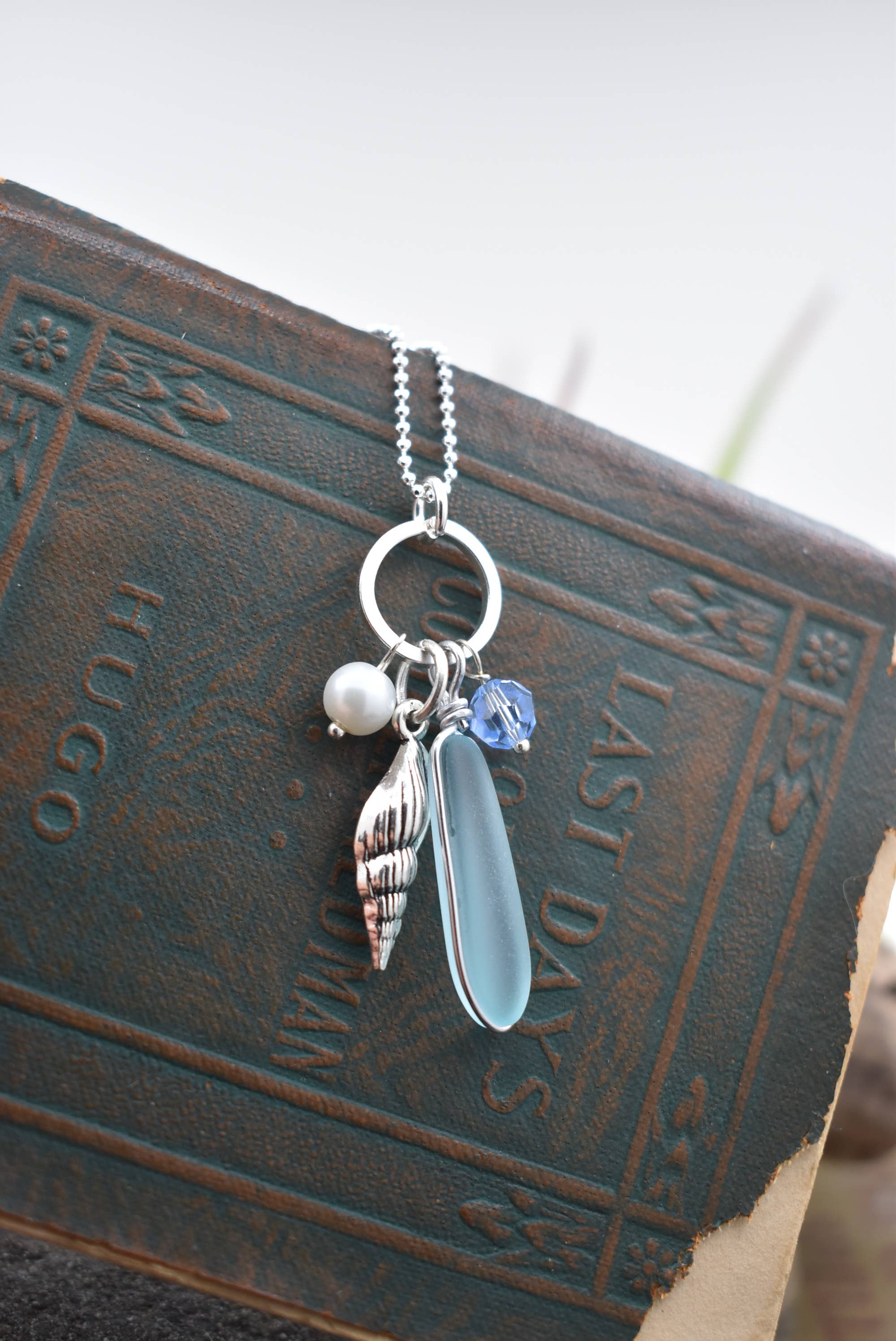 Ocean treasures charm pendant -  sea glass jewelry
