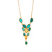 Peacock 16" Adj. Necklace by Michael Vincent Michaud featuring cast bronze with a 24K gold finish and accentuated with vibrant cast glass elements.