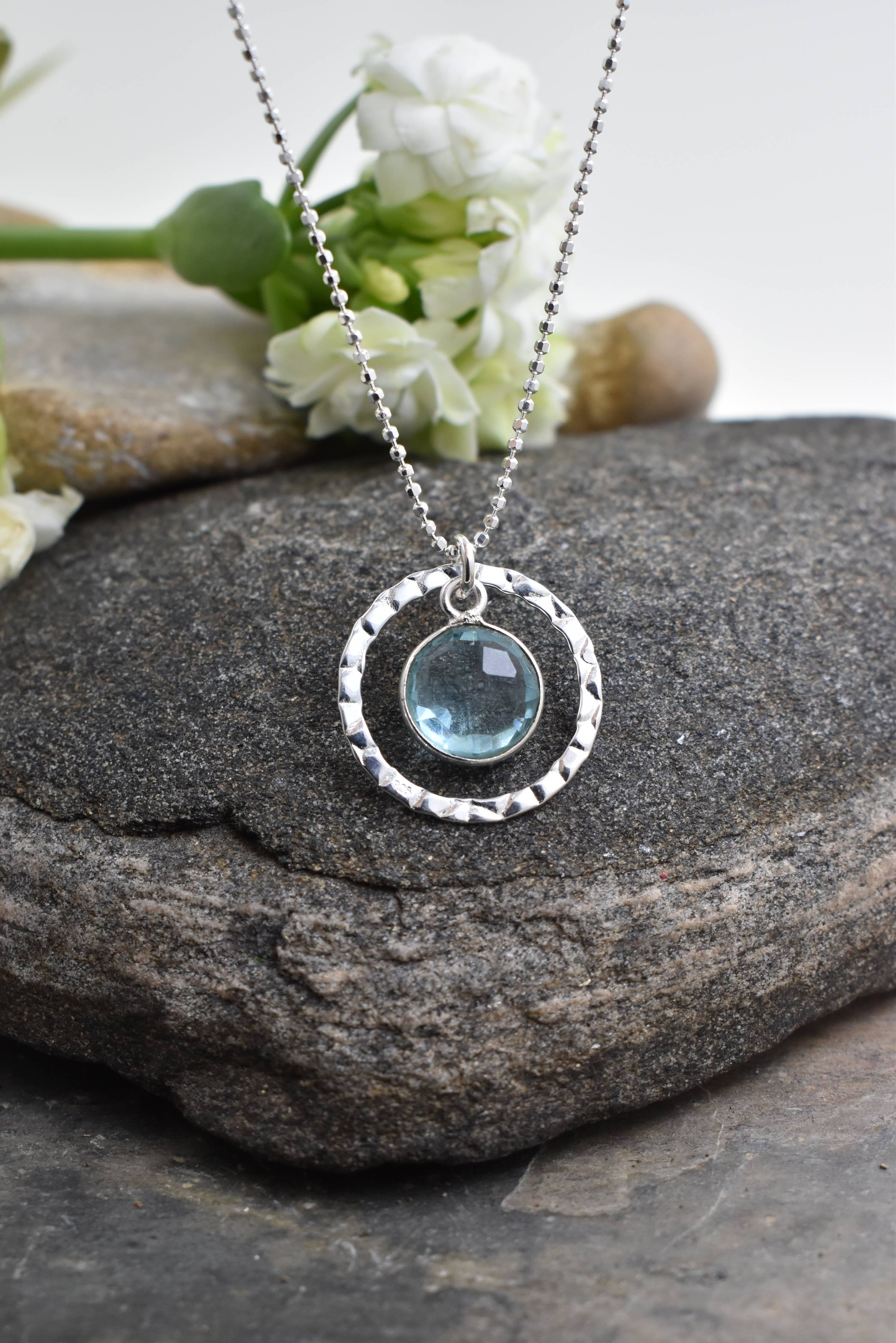 Sterling Silver Sky Blue Topaz Necklace