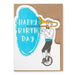 Happy Birthday greeting card man on unicycle