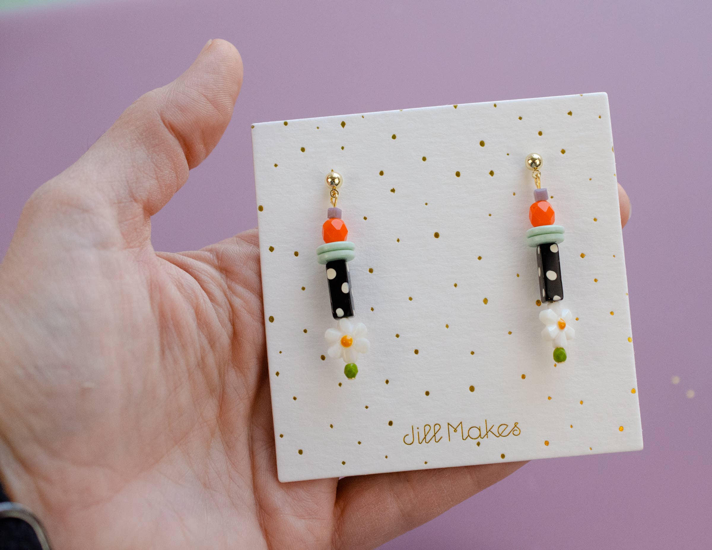 Black and White Polka Dot Earrings
