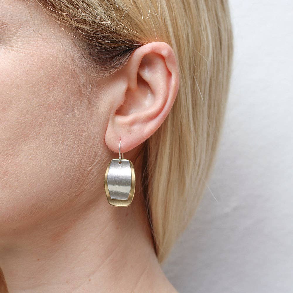 Double Layered Wavy Ovals Wire Earrings by Marjorie Baer, handcrafted jewelry made in California