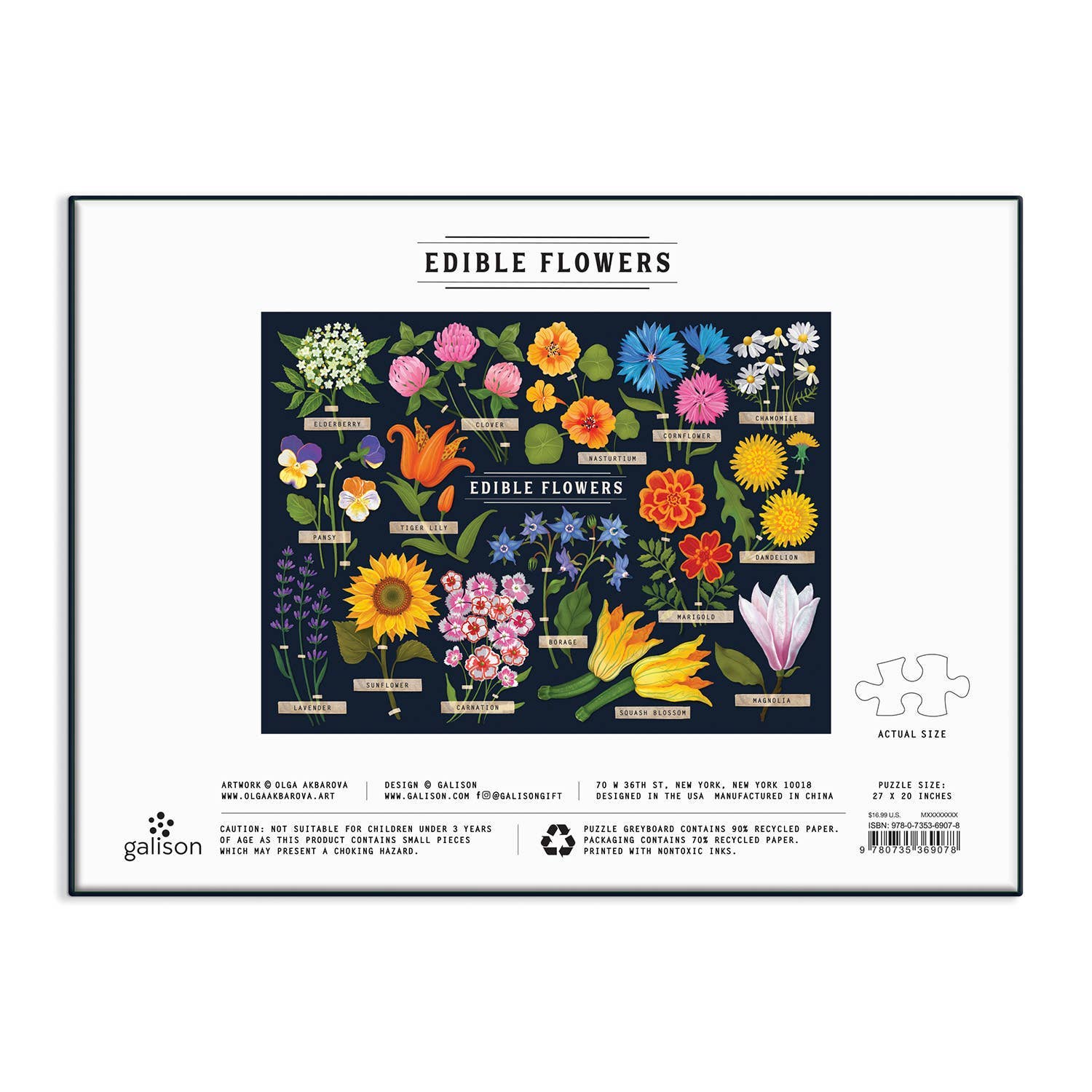 Edible Flowers by Galison Puzzle