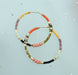 Colorful beaded Gold hoop earrings