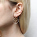Medium Square and Round Rings Wire Earrings by Marjorie Baer, handcrafted jewelry made in California