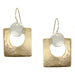 Medium Disc with Cutout Square Wire Earrings by Marjorie Baer, handcrafted jewelry made in California