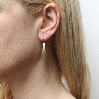 Small Back to Back Long Triangles Wire Earrings by Marjorie Baer, handcrafted jewelry made in California
