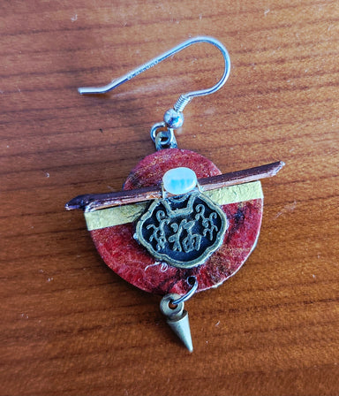 handmade paper, mixed media collage earrings