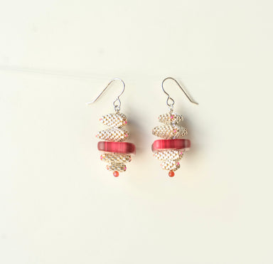 beaded gemstone earrings