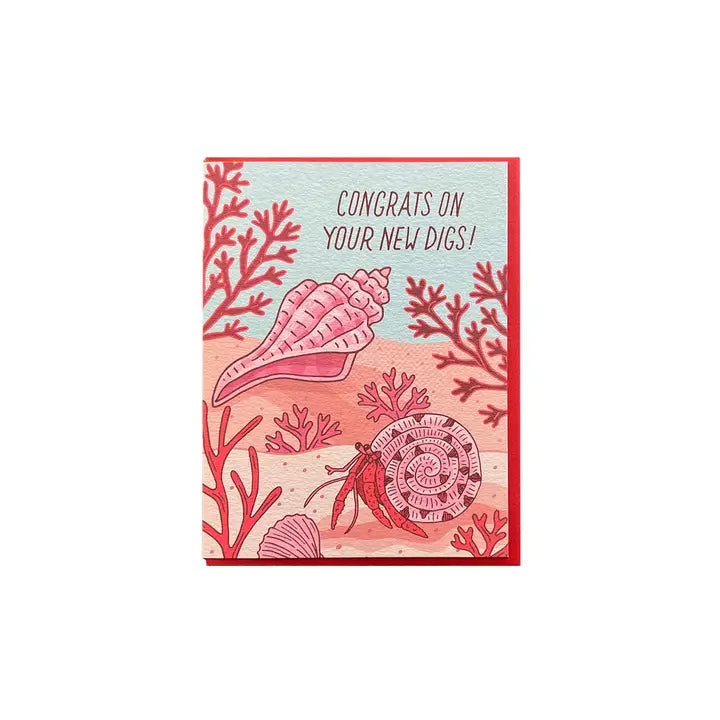 Congrats on your new digs seashell Greeting Card