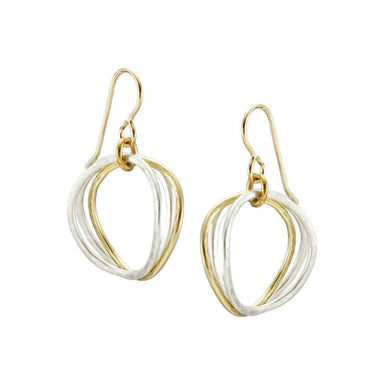 Wavy Hammered Ring Earrings by Marjorie Baer, handcrafted jewelry made in California