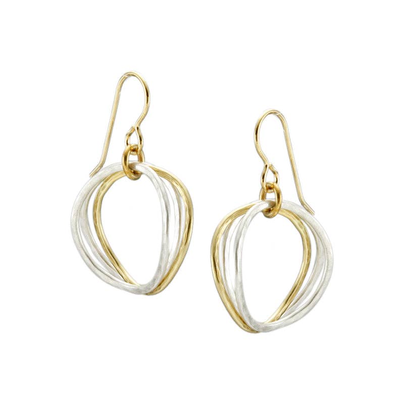 Wavy Hammered Ring Earrings by Marjorie Baer, handcrafted jewelry made in California