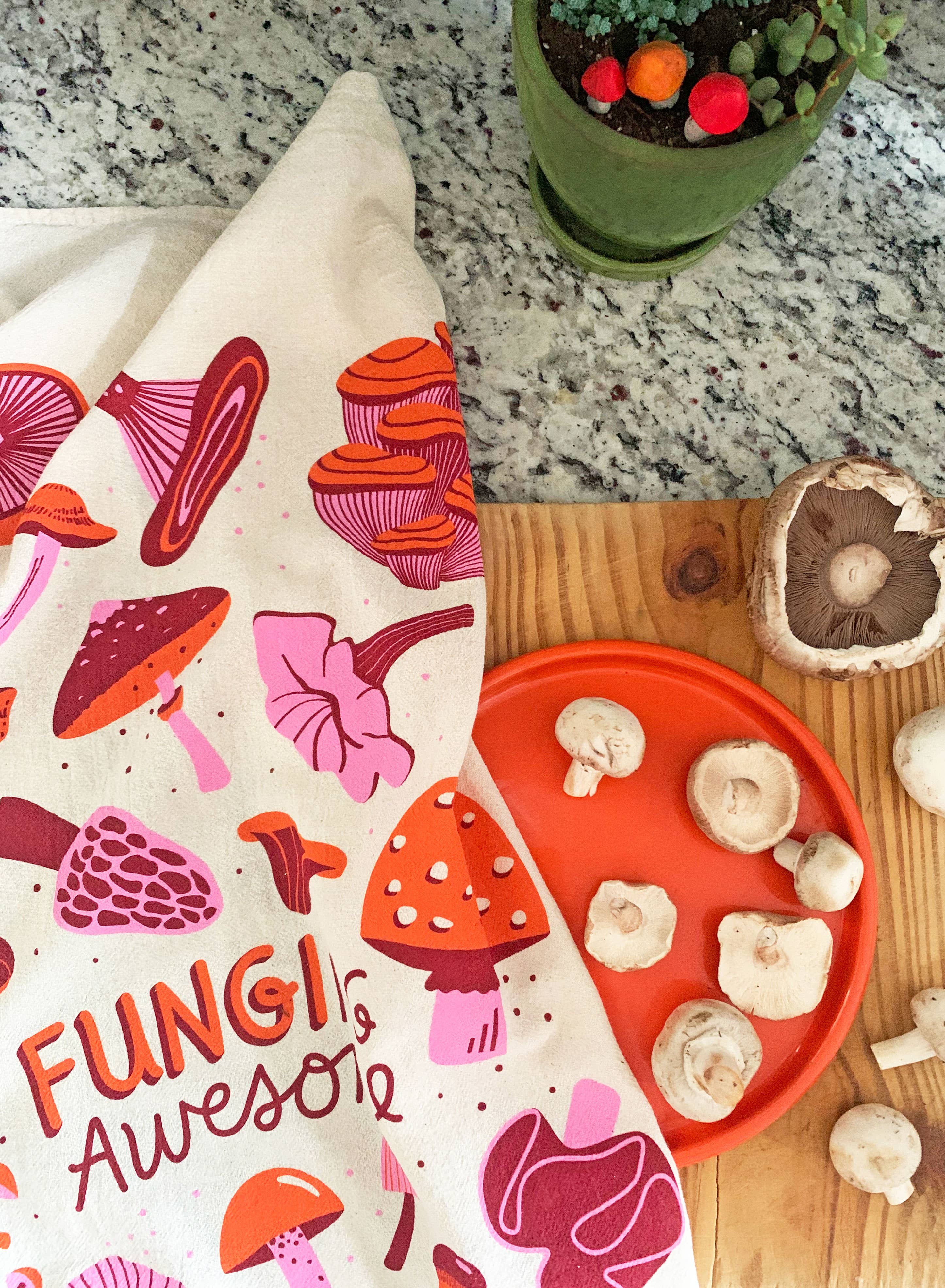 Mushroom - Tea Towel + Sponge Cloth Set