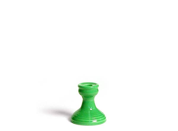 Green candlestick holder