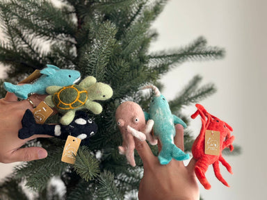 Assorted Sea Animal Finger Puppet Set: An ocean of fun and imagination awaits with these whimsical handmade sea critters ready to bring your storytelling to life!