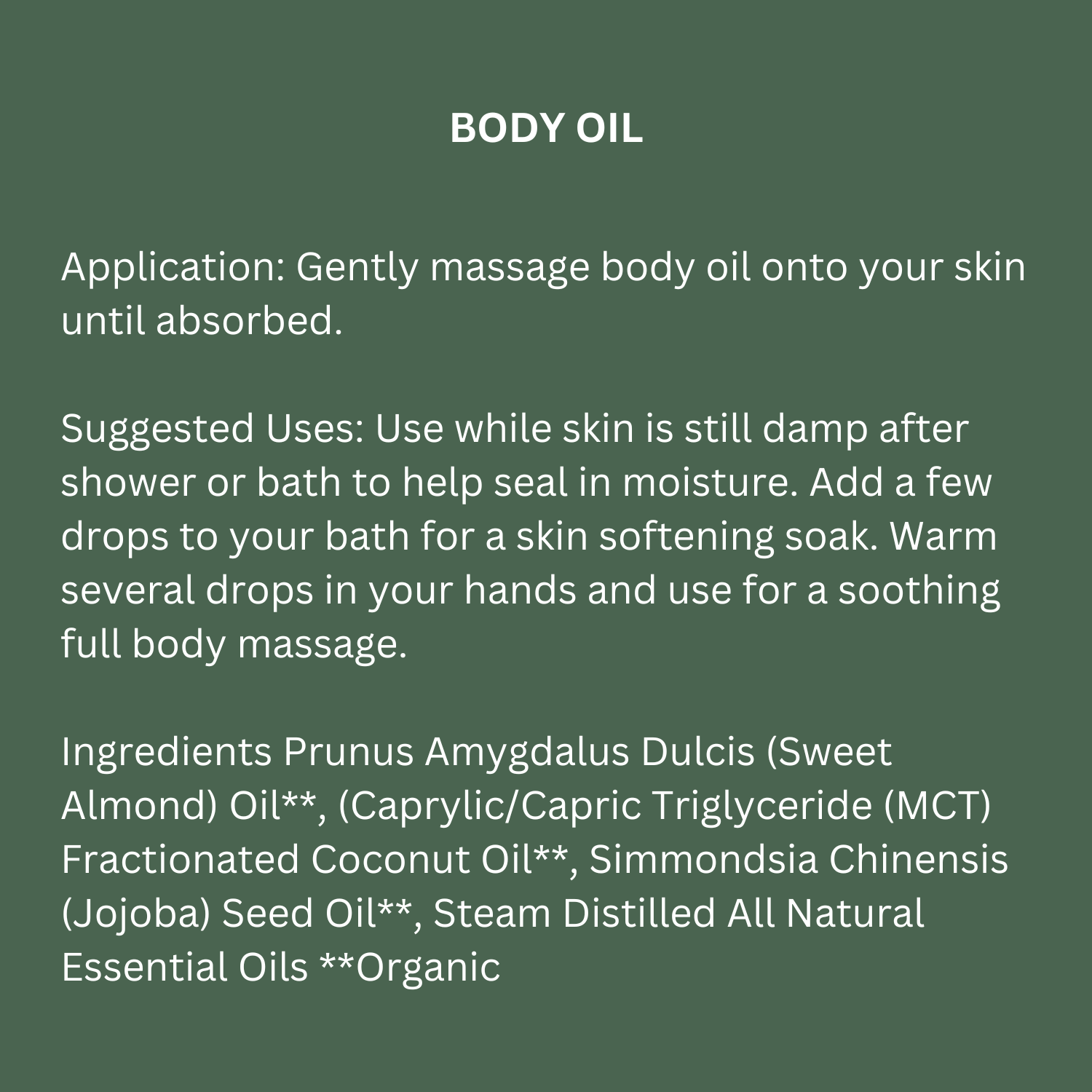 Body Oil Redwood Mist