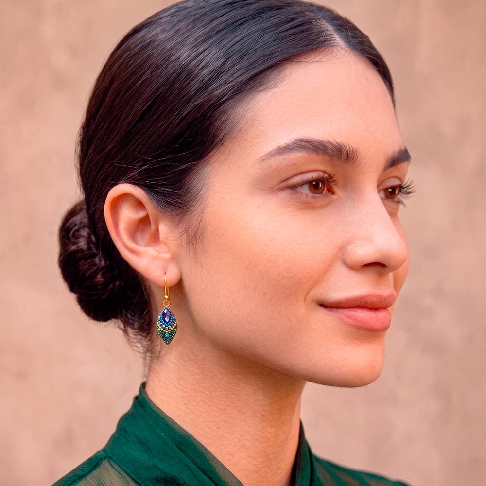 KE-8398 18K Gold Plate Crystal Petite Seed Earrings - Treat your lobes to some bling! These petite crystals are the cherry on top of your outfit sundae!