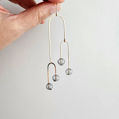 mobile earrings with blown glass
