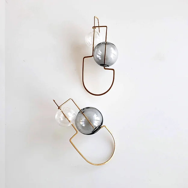 glass oval earrings