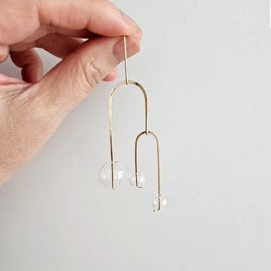 gold glass mobile earrings