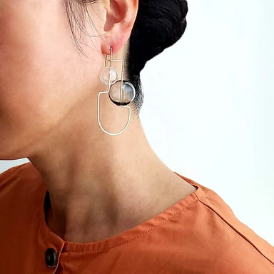 glass oval earrings