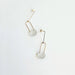 gold long loop earrings with semi circles