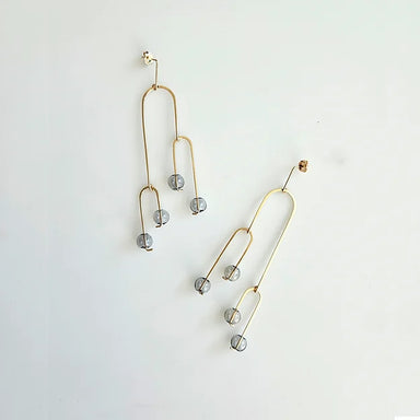 mobile earrings with blown glass