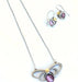 steel jewelry with purple gemstones
