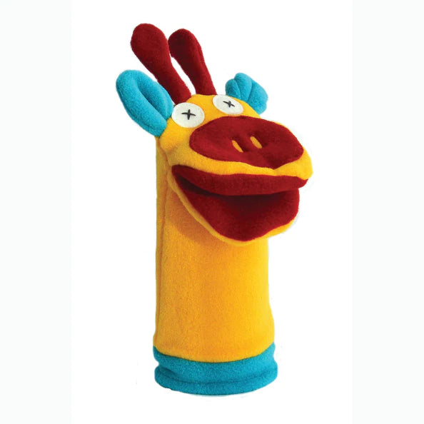 fleece giraffe handmade hand puppets