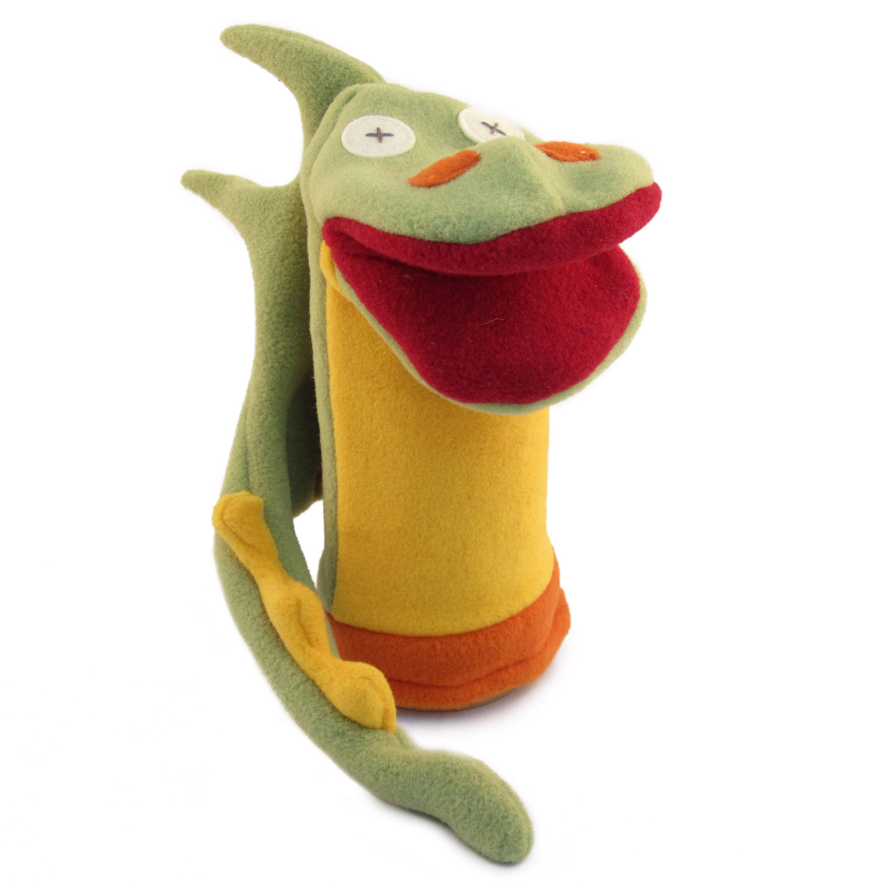 fleece dragon handmade hand puppets