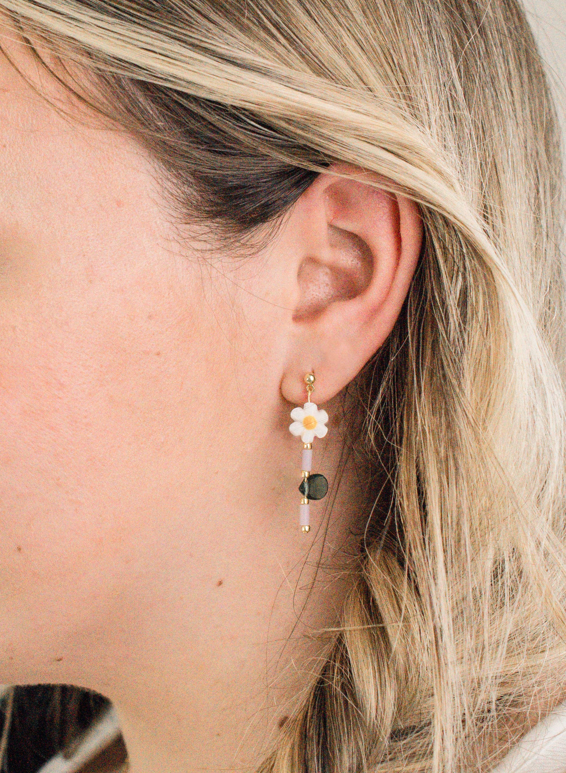 Dainty Beaded Flower Earrings