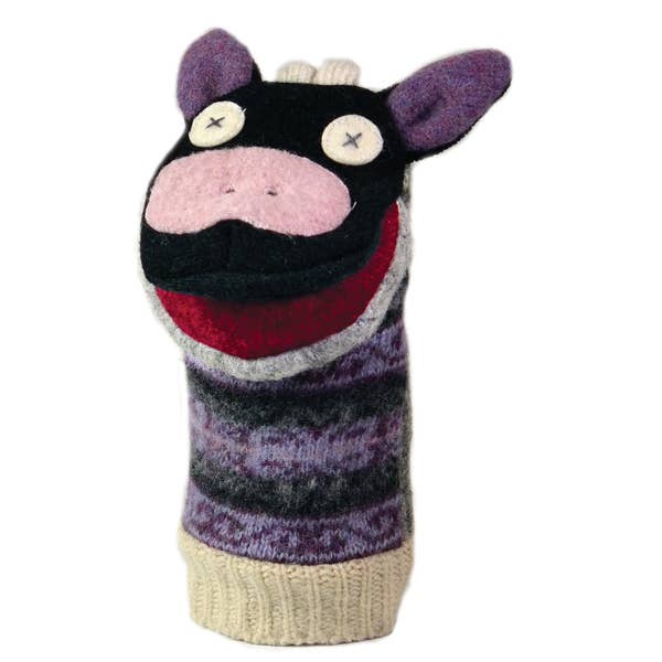 Reclaimed Wool Animal Puppets