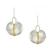 Wire-Wrapped Oval Earring showcasing a unique hammered design with a vertical wire wrap accent, measuring .9 inches wide by 1 inch long, available in silver and brass, perfect for adding an artistic touch to any outfit.