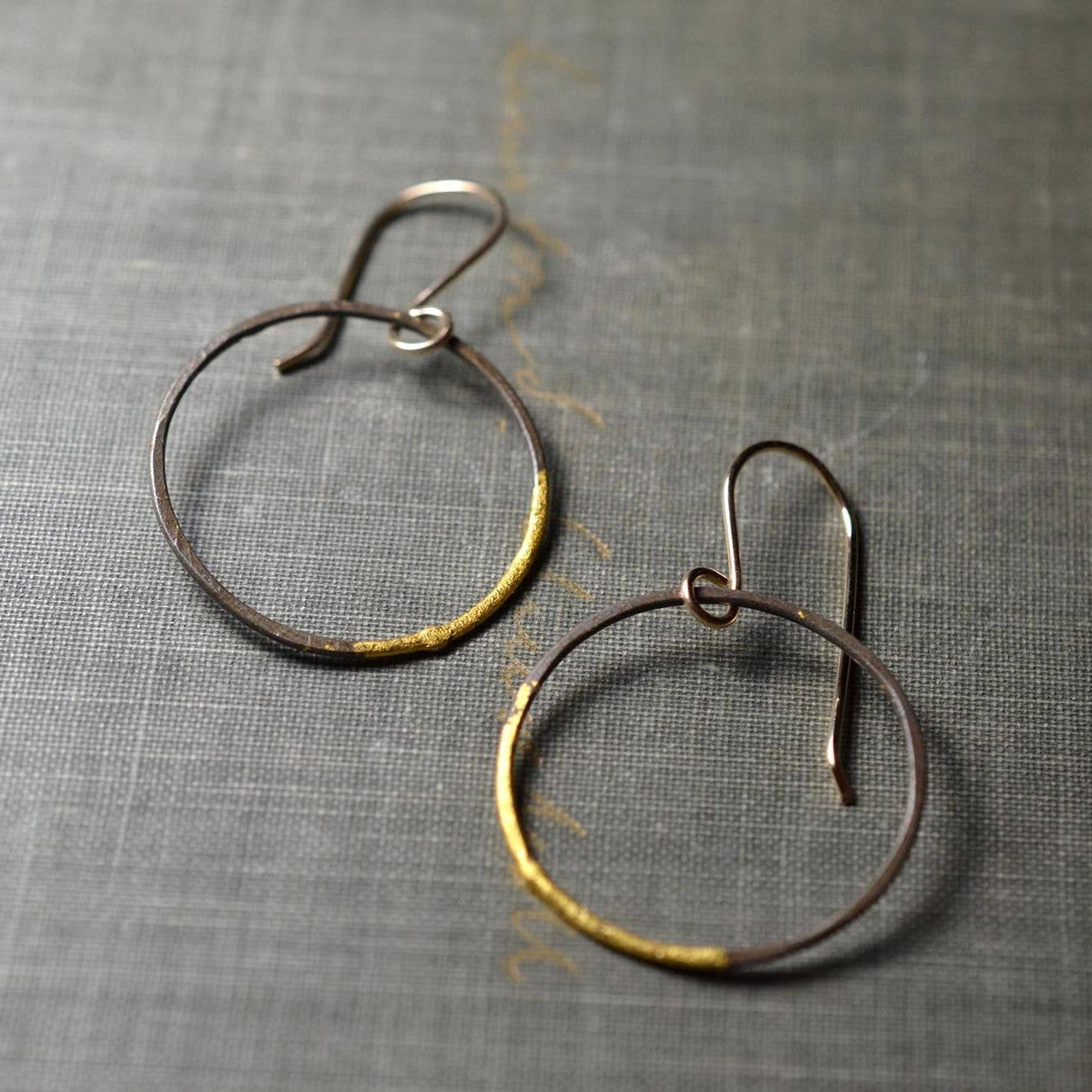 Medium Steel and Gold Hoops