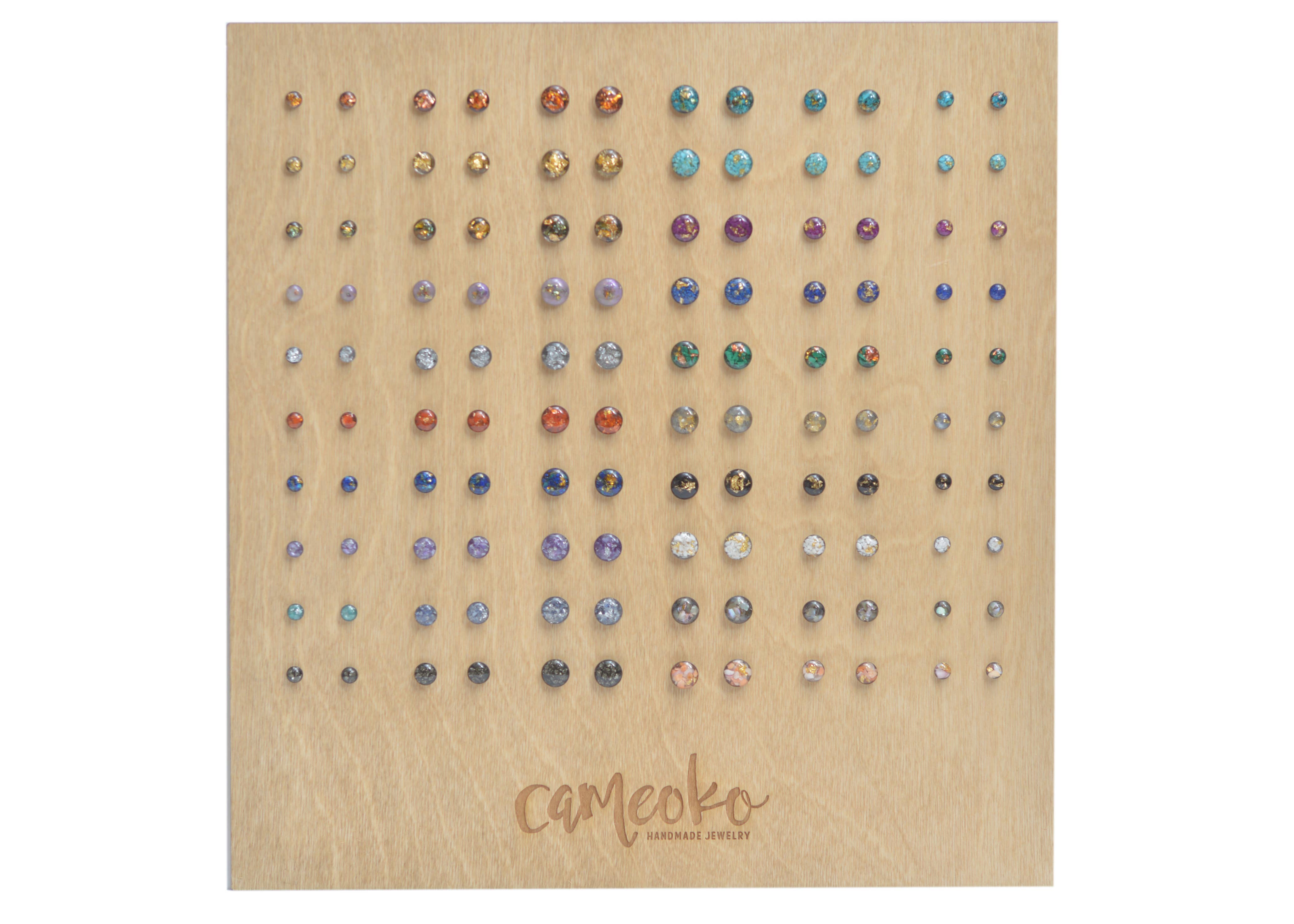 8mm Crushed Gem Post Earring