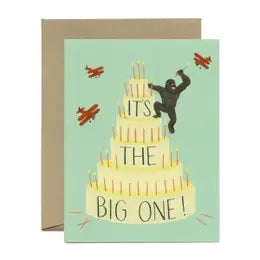 It's the big one king kong climbing a cake greeting card