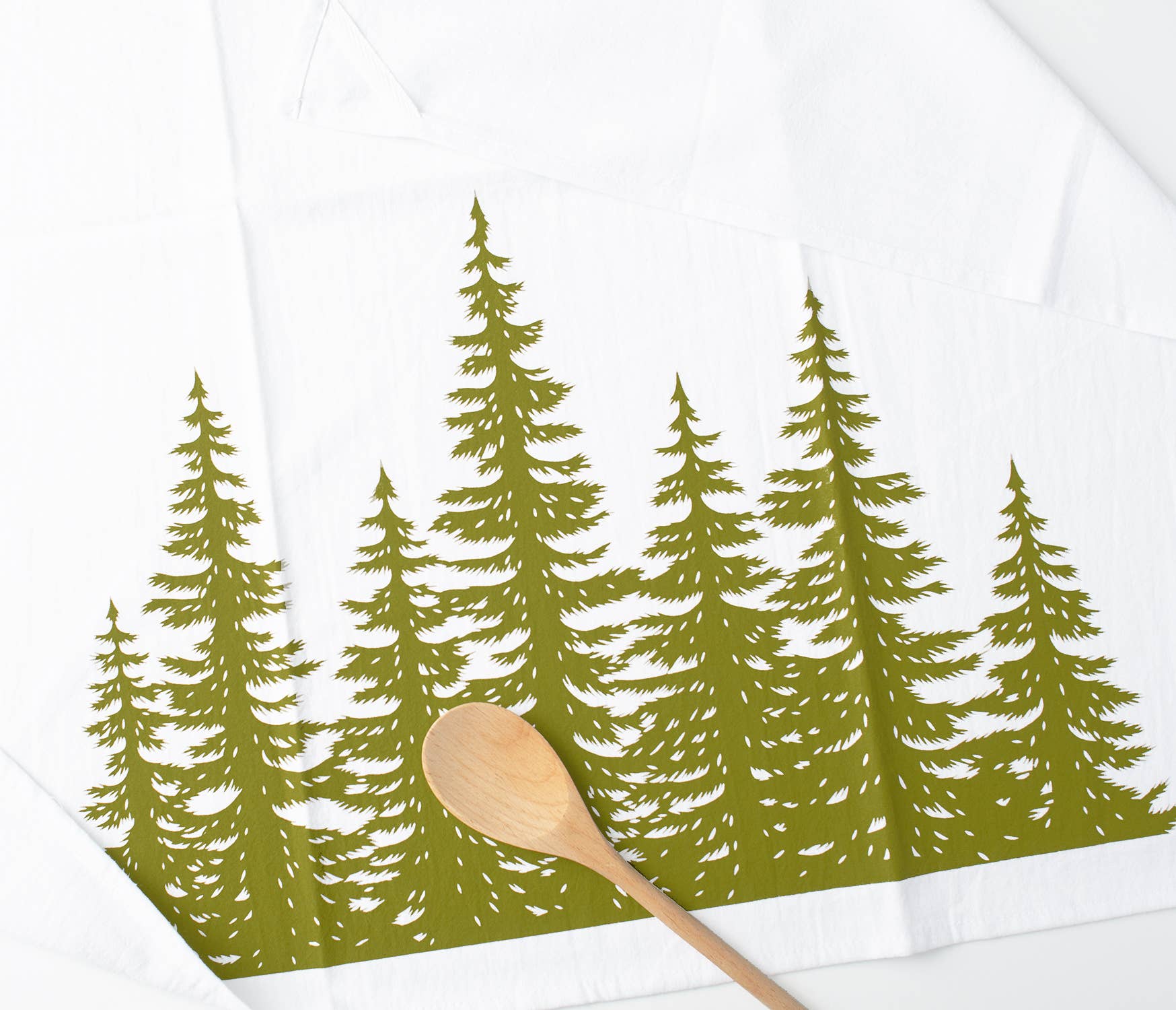 Treeline Flour Sack Towel: Moss green