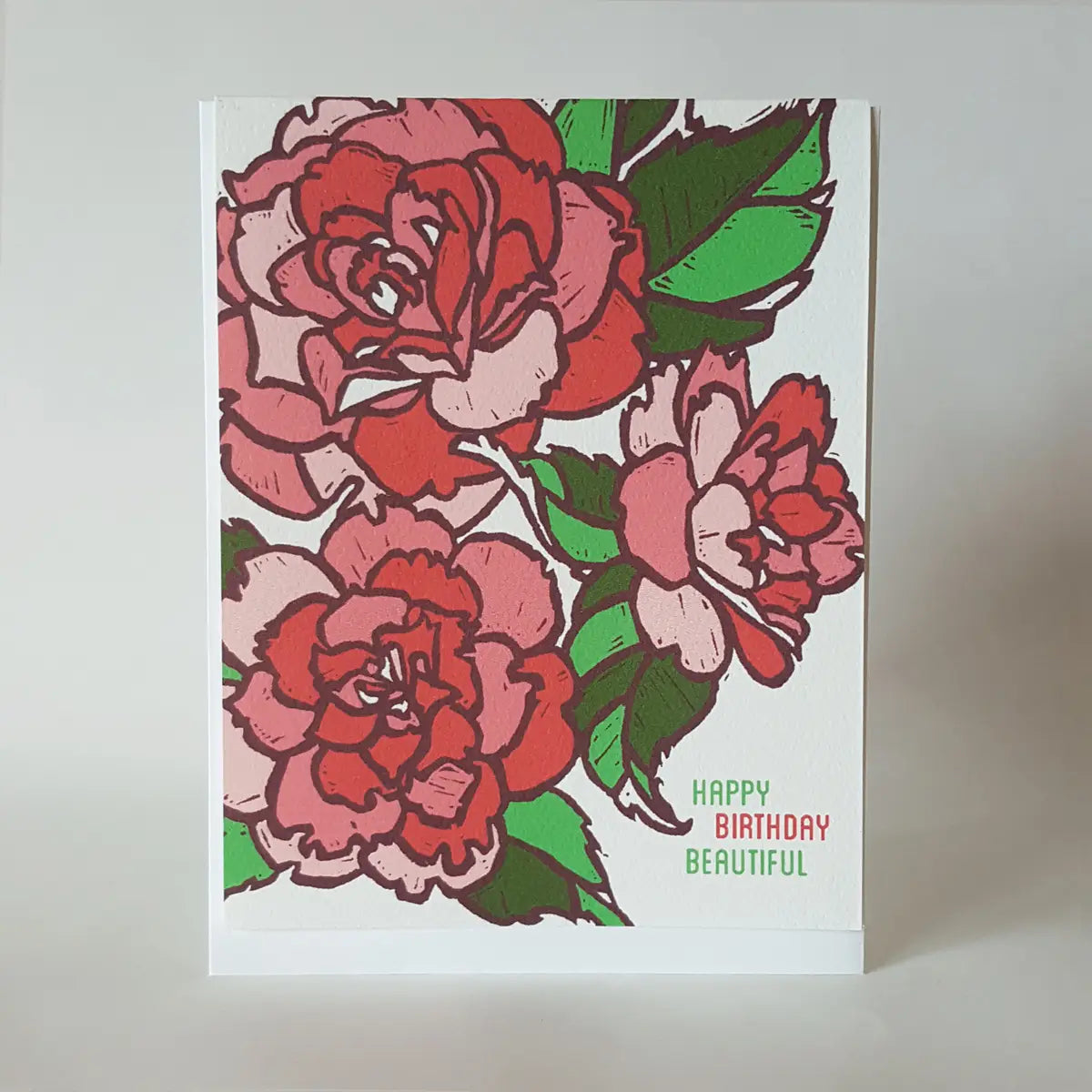 Hand-printed card from the Little Green Card Collection featuring a whimsical design on eco-friendly felt weave paper.