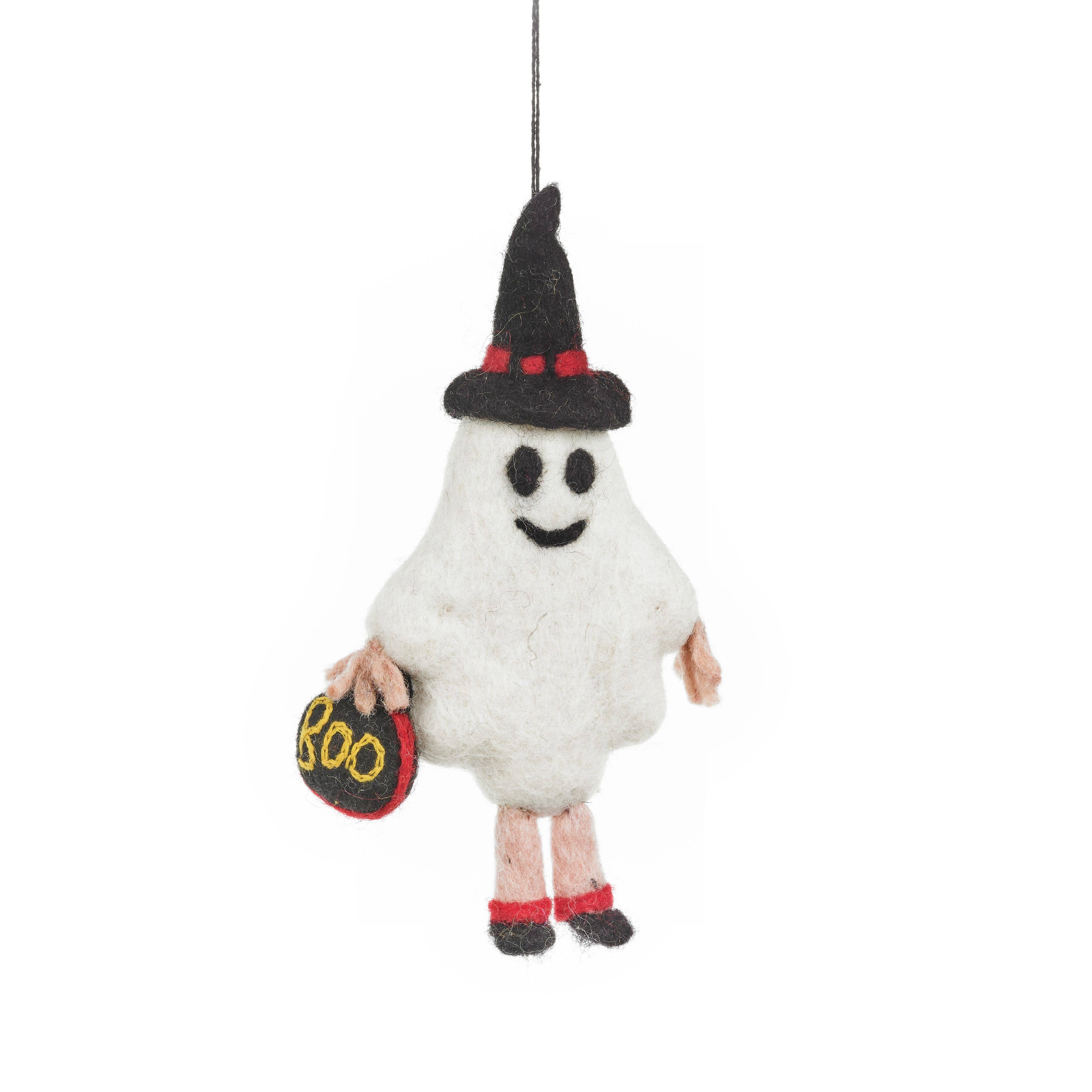 Handmade Felt Boo-Dini the Ghost Halloween Decoration