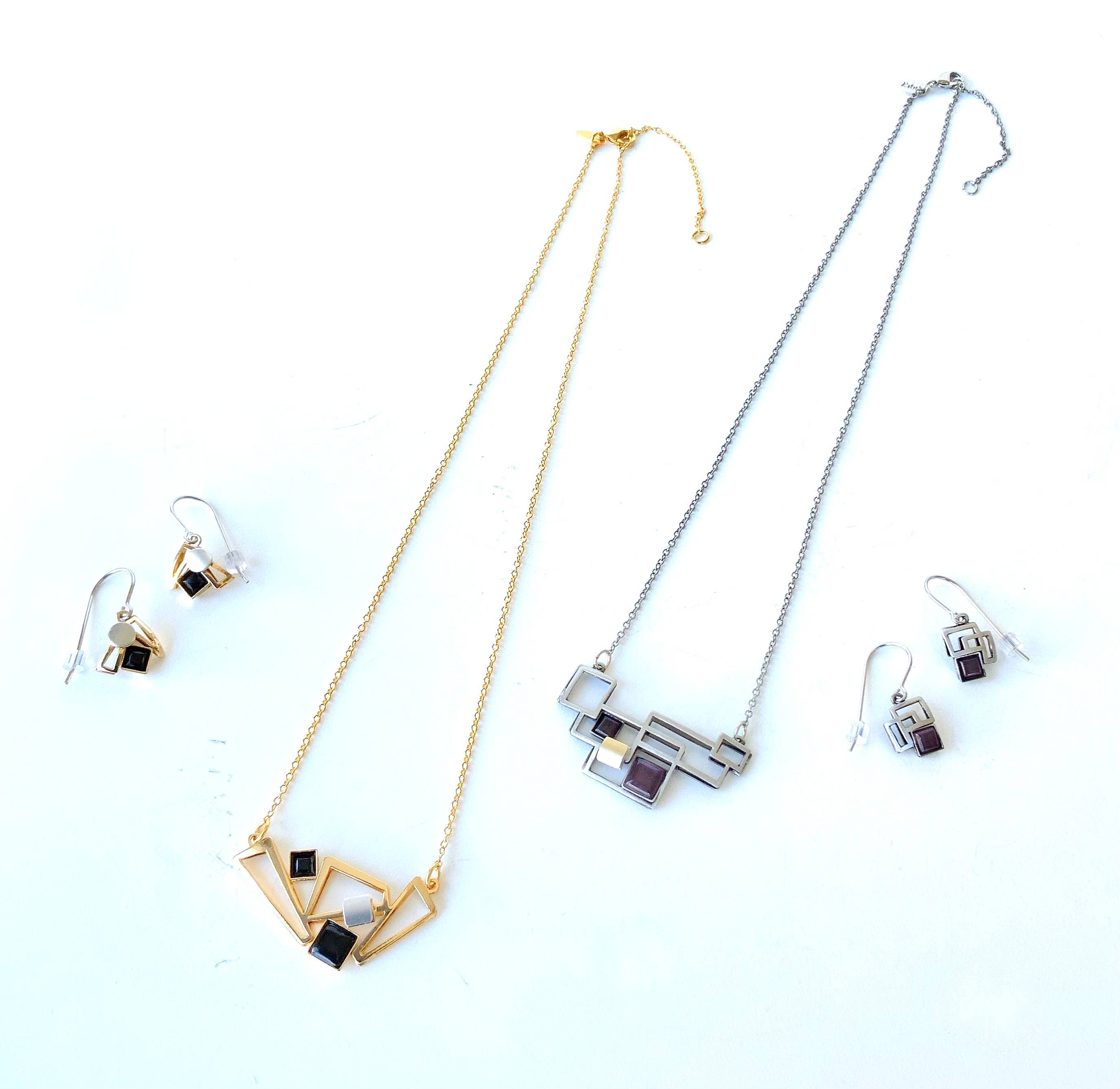 steel jewelry with mixed gemstones