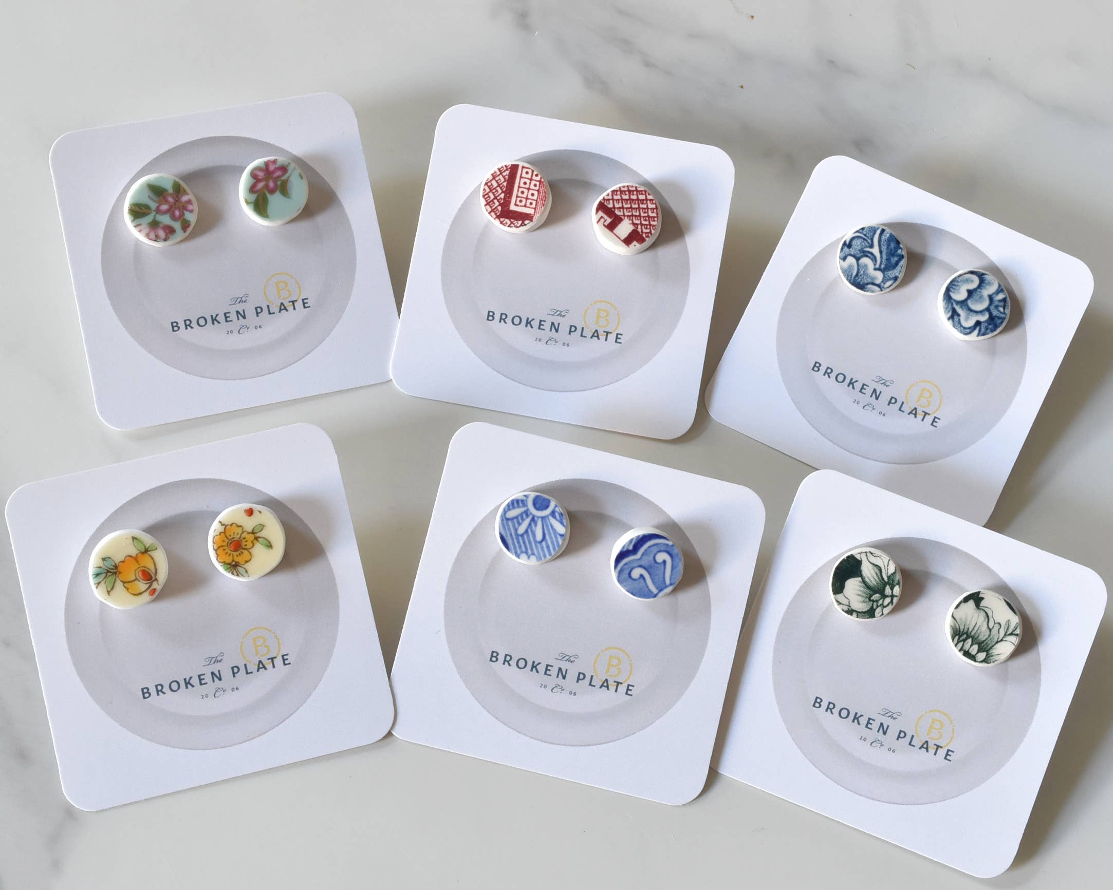 Broken Plate Stud Earring  