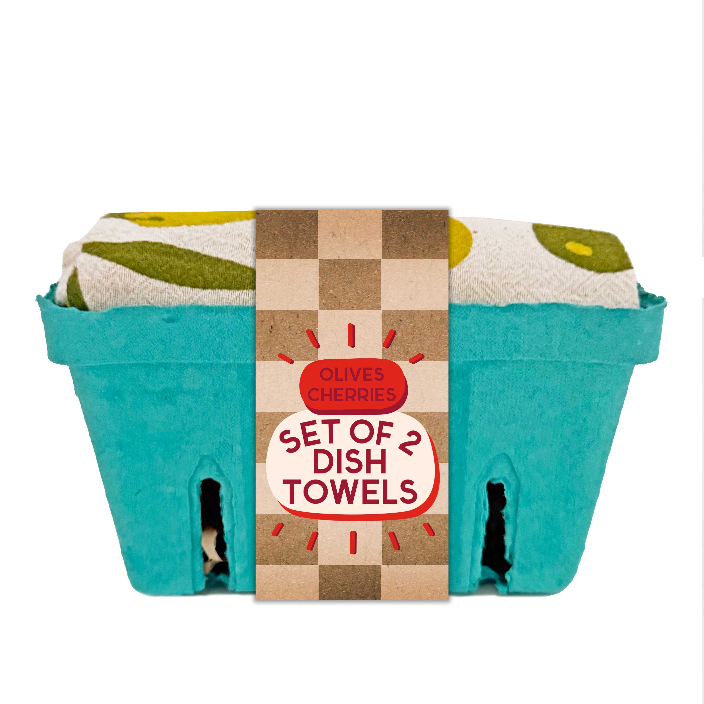 Cocktail Hour (Olive & Cherry) Tea Towels - Set of 2