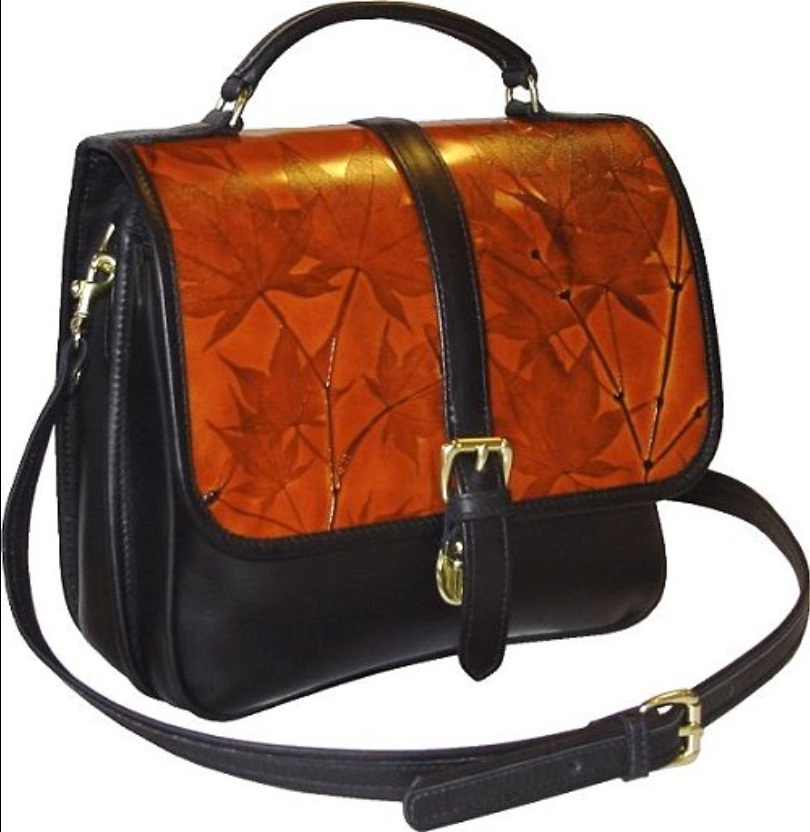 Leaf Leather Edge Flap Bags