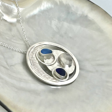 silver seaglass pendant